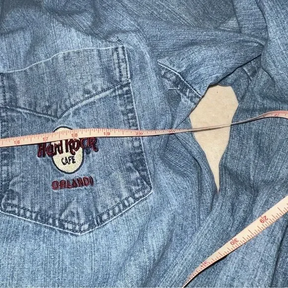 Hard Rock Cafe Orlando Blue Denim Shirt
